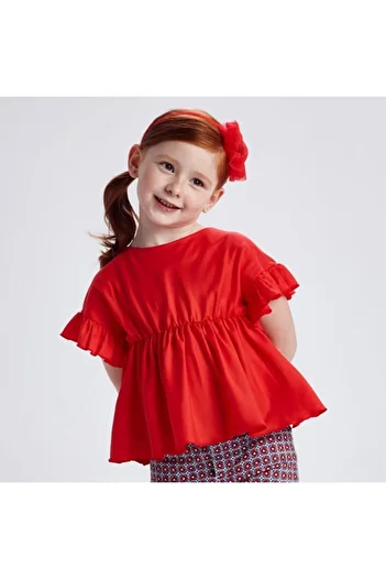MAYORAL Girl's Ruffled Sleeve Blouse