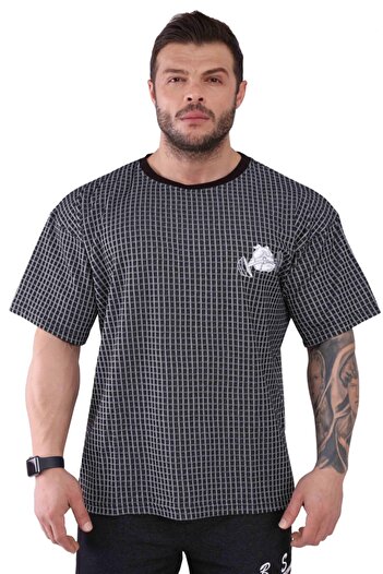 Big Sam Men's Black Sports Wide Cut Oversize Top T-shirt2770