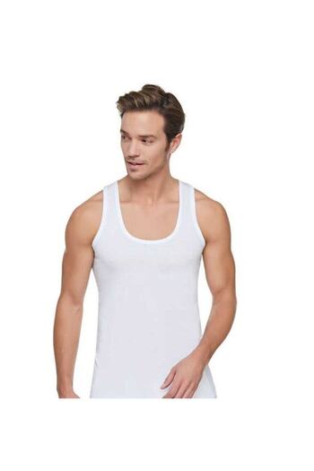 Baytas Men's White 12-Piece Strappy Undershirt