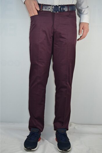 Bomonti Men's Burgundy Lycra Trousers
