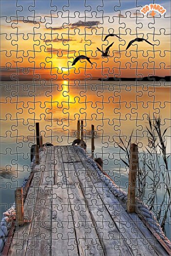 Teona Ahşap İskele Manzarası Dekoratif Çift Katlı Çerçeveli Asılabilir Ahşap Puzzle 150 PARÇA 20X30