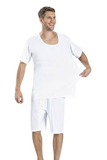 Jiber White Cotton Crew Neck Large Size Undershirt Undershirt - 2 Pieces