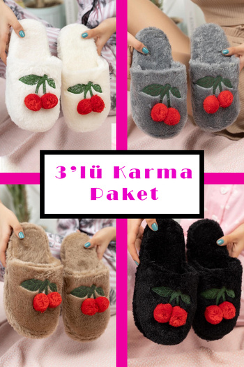 StWenn Pack of 3 - Home and Dowry Slippers, Winter Light Sole Noise-Proof Slippers