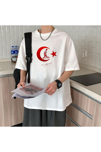 Touz LAGOM MODA 100th Anniversary Victory Special White Unisex Oversize T-shirt