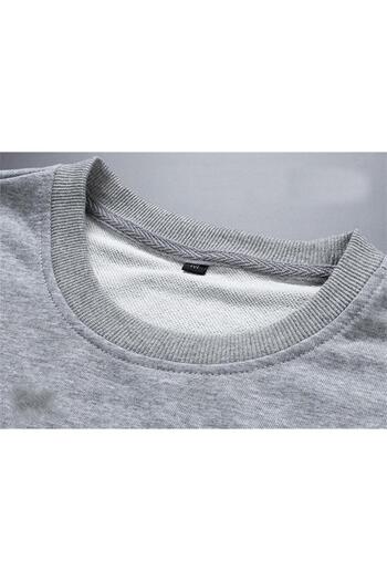 Touz Küt Küt Space Things Принт Сірий Unisex Oversize Велосипедний комір Світшот