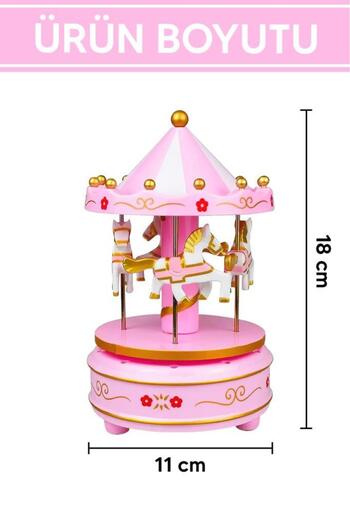 MUJGAN Atlı Karınca Müzik Kutusu Pembe