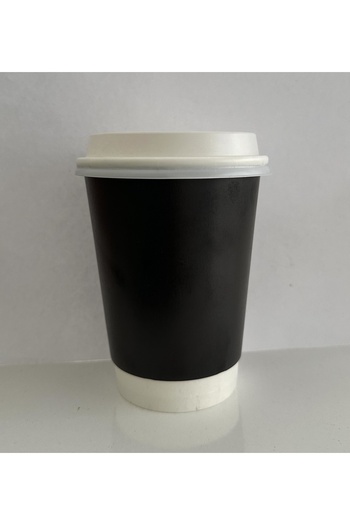 Miopack Black cardboard paper cup 14oz 350ml double-deck 50 pcs