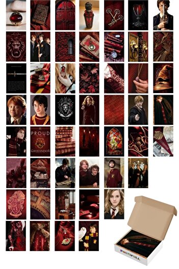Postifull Harry Potter Poster Seti - Poster Kolaj Seti - Gryffindor Binası - 50 Adet - 10cm*15cm - Kutulu Set