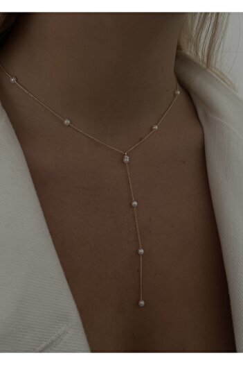 KİLİGİSTANBUL Arya Pearl Low-Cut, Y Necklace