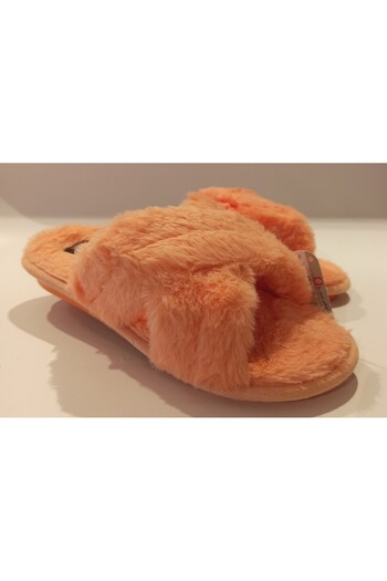 GEZER PLUSH CROSS-STRAPPED COMFORTABLE SOLE WINTER HOME AND GUEST SLIPPERS