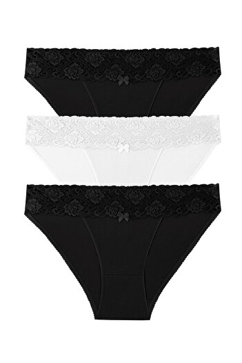 SUWEN 3 Piece Lace Cotton Slip Panties