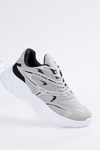 Tonny Black Unisex Gri Faylon Taban Spor Ayakkabı Tbb013