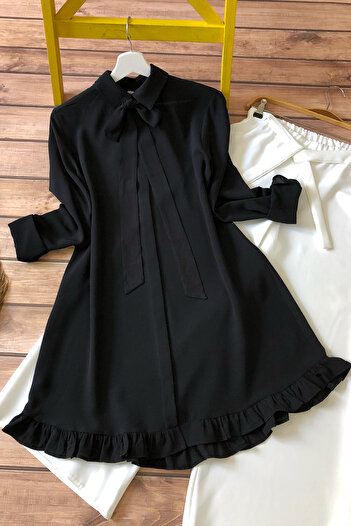 MODAQU Frilly Tunic Mq3989 - Μαύρο