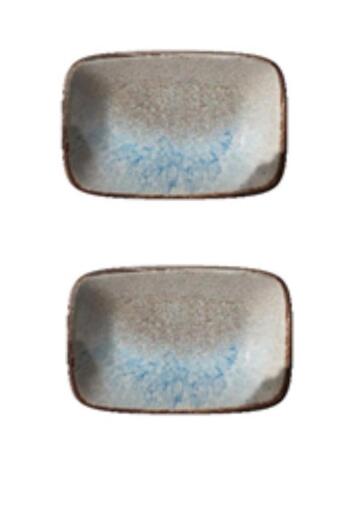 İkram Dünyası Mellow 18 cm Square Boat Breakfast, Decanter, Snack Bowl Plate 2 pcs