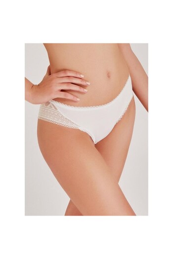 Magic Form 548 Zigzag Lace Normal Panties - Ecru