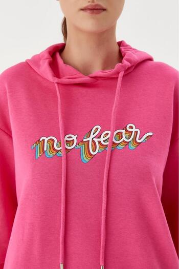 No Fear Жіночий світшот з капюшоном фуксія 72508
