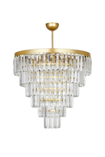Birsen Aydınlatma Nilsa Gold 50x50 Cm'Lik Kristal Taşlı Lüks Avize - Yatak Odası - Salon - Mutfak - Hol