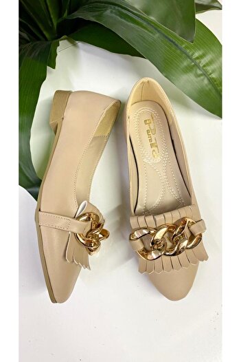 PUNTO 473021 Chained Tasseled Flat Sole Ballerinas