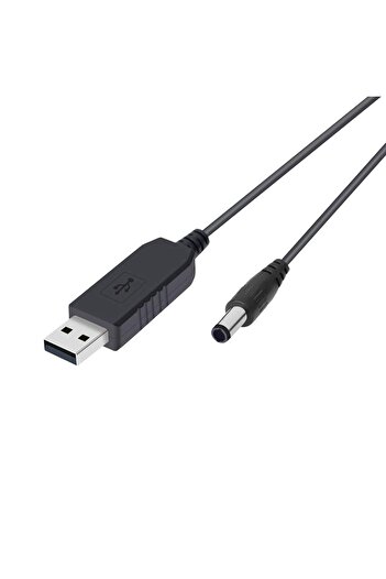 boblov USB DC Dönüştürme Kablosu 5V 12V voltaj Yükseltme Kablosu 5.5x2.5mm Usb to DC smart step-up cable