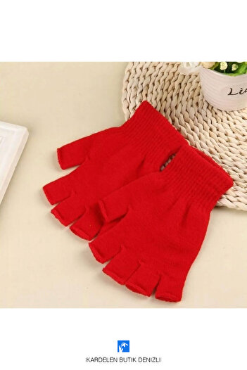 Kardelen Butik Denizli Fashion, Short, Half Finger Knitwear Gloves (Unisex)