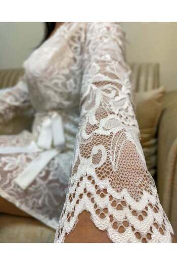 nuriçgiyim Whitelins lace dressing gown