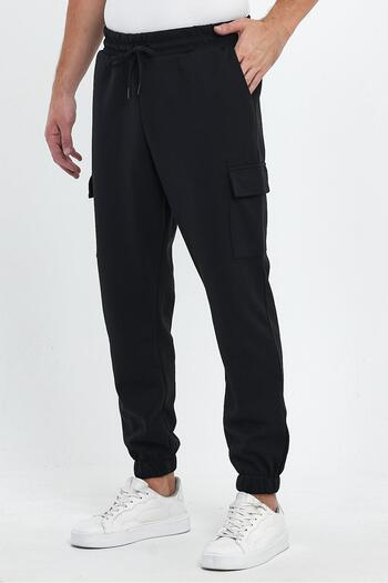 FİHA Ανδρικό Cargo Pocket Sweatpants Μαύρο