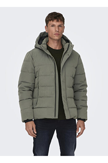 Only & Sons Gri Erkek Mont 22019598_ONSCAYSON PUFFA OTW