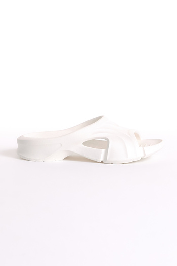 Tonny Black Unisex White Patterned Thick Sole Eva Slippers