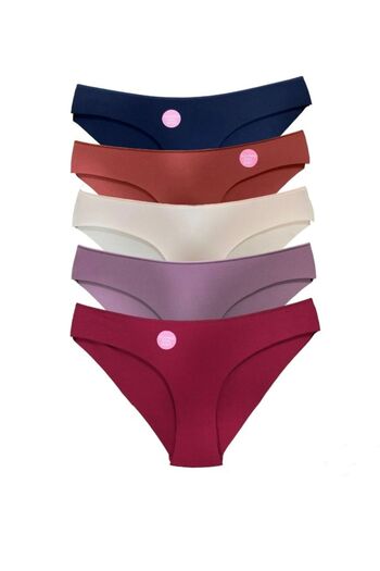 Miss Blue Moon Laser Cut Non-Marking Panties 5-Piece 3350-1