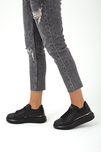 Tamer Tanca Siyah - Kadın Vegan Sneakers & Spor Ayakkabı 804 1997 Bn Ayk Sk22/23
