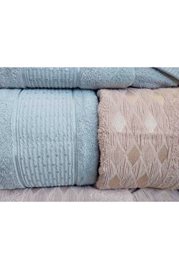 TEKSTİLCİ 8 Piece Double Dowry Family Bamboo Bathrobe Set, 100% Cotton, Boxed