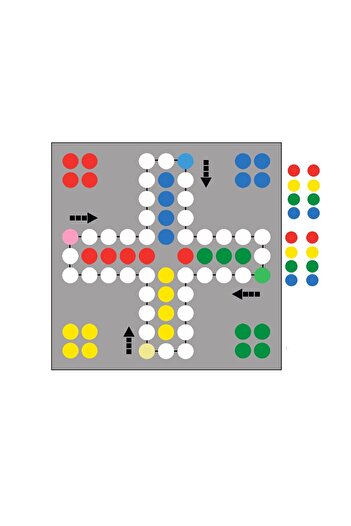 Hdg Magnetic Magnet Ludo Game Board 24cm X24 Cm - And Magnetic Game Stones -