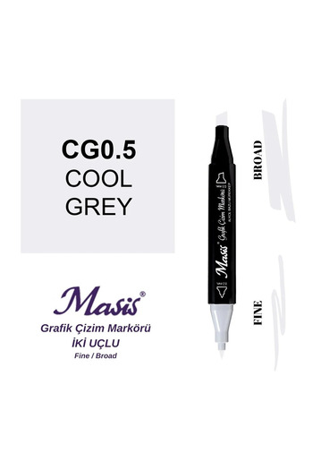 Masis Double Ended Marker Pen CG0.5 Cool Grey