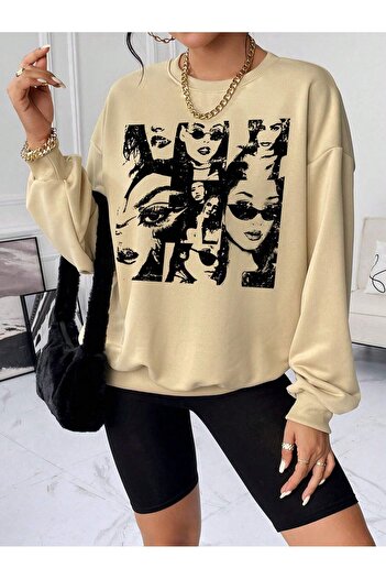 BENROMA Φούτερ unisex FACE PRINTED