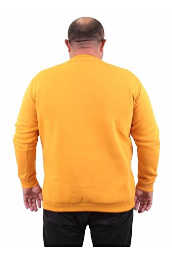 Starbattal Men's Plus Size Crew Neck Sweat Only Free 23202 MUSTARD