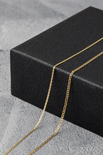 Cenova Jewelry 14 Ayar Altın İnce Erkek Zincir Kolye