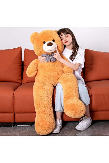 Sole 90 Cm Papyonlu Peluş Ayı - % 100 Yerli Pelüş Papyonlu Ayıcık