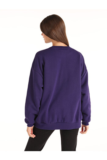 Colin's Purple Regular Fit Women's Sweatshirt - Printed