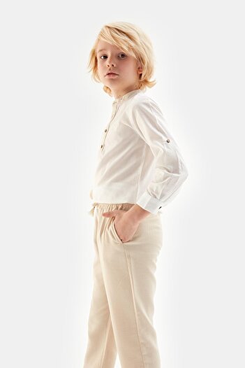 Nebbati Bg Store Boy Beige Trousers 23ss2nb3216