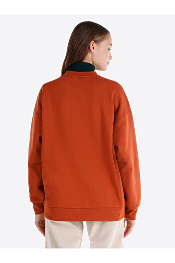 Colin's Brown Regular Fit Printed Women's Sweatshirt