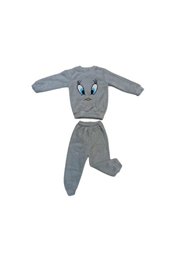 Eylül Bebe Children's Plush Tweety Patterned Pajama Set