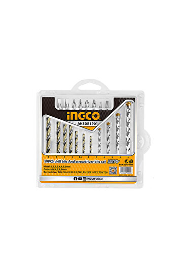 Ingco Matkap Ucu Ve Bits Uç Seti 19'lu Set