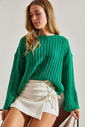 Bianco Lucci Women's Patterned Knitwear Sweater