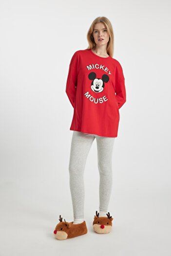 DeFacto Fall in Love Disney Mickey & Minnie Oversize Fit μακρυμάνικο σετ πιτζάμες