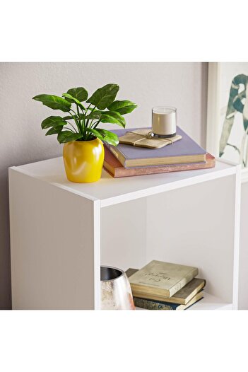 Egecan Mobilya Beyaz 4 Raflı Kitaplık Ofis Ev Dosya Kitap Dolabı Kitap Rafı