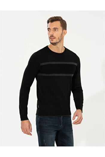 Pierre Cardin Black Slim Fit Crew Neck Knitwear Sweater G021Sz0Tk.000.1481509.Vr046