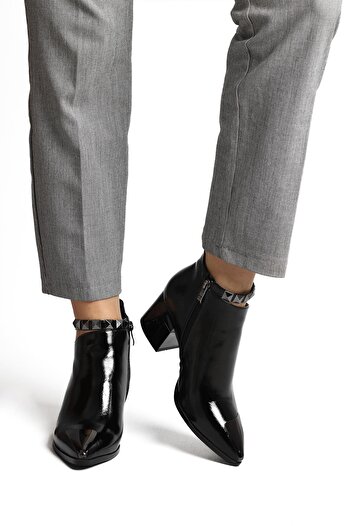 KRISTE BELL Special Series Ankle Capsule Detailed Γυναικείες Μπότες 223 Kb0 0050 Patent Leather Μαύρο