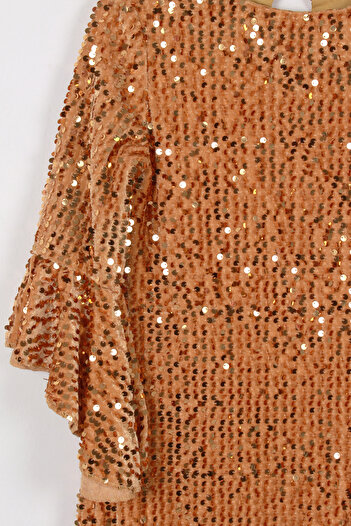 incity Girl's Saffron Sequin Dress