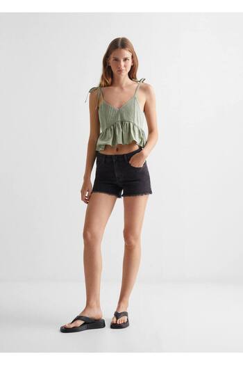 Mango Teen Black Plus Size Shorts & Bermudas for Kids