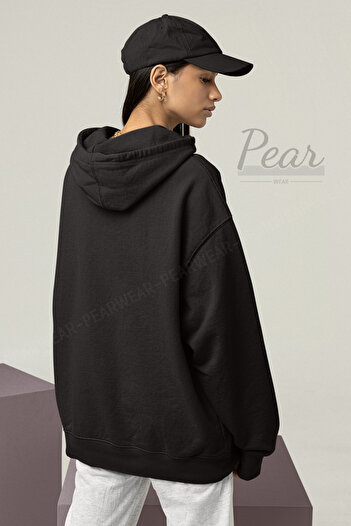 Pear Wear Жіночий оверсайз-светр з капюшоном, 3 нитки, з принтом Парижа